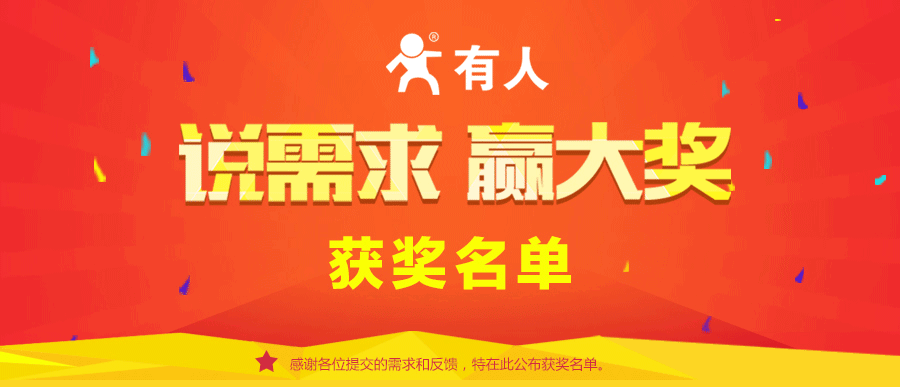 【说需求，赢大奖】活动结果公布啦