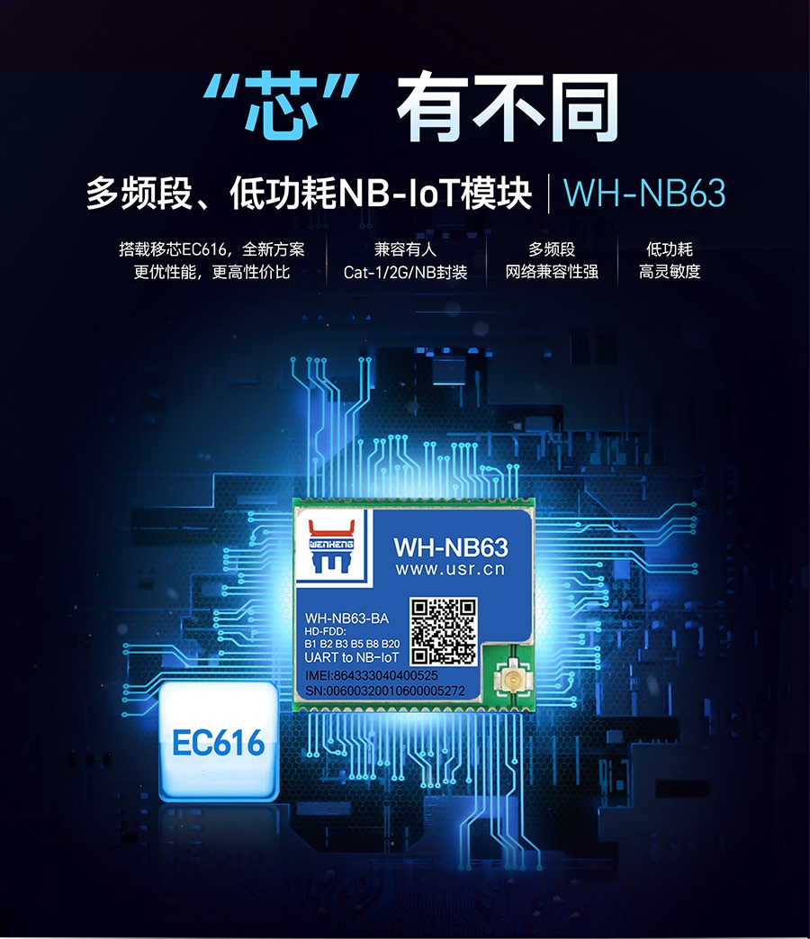 nbiot？閨低功耗多频段|搭载EC616|兼容有人Cat-1